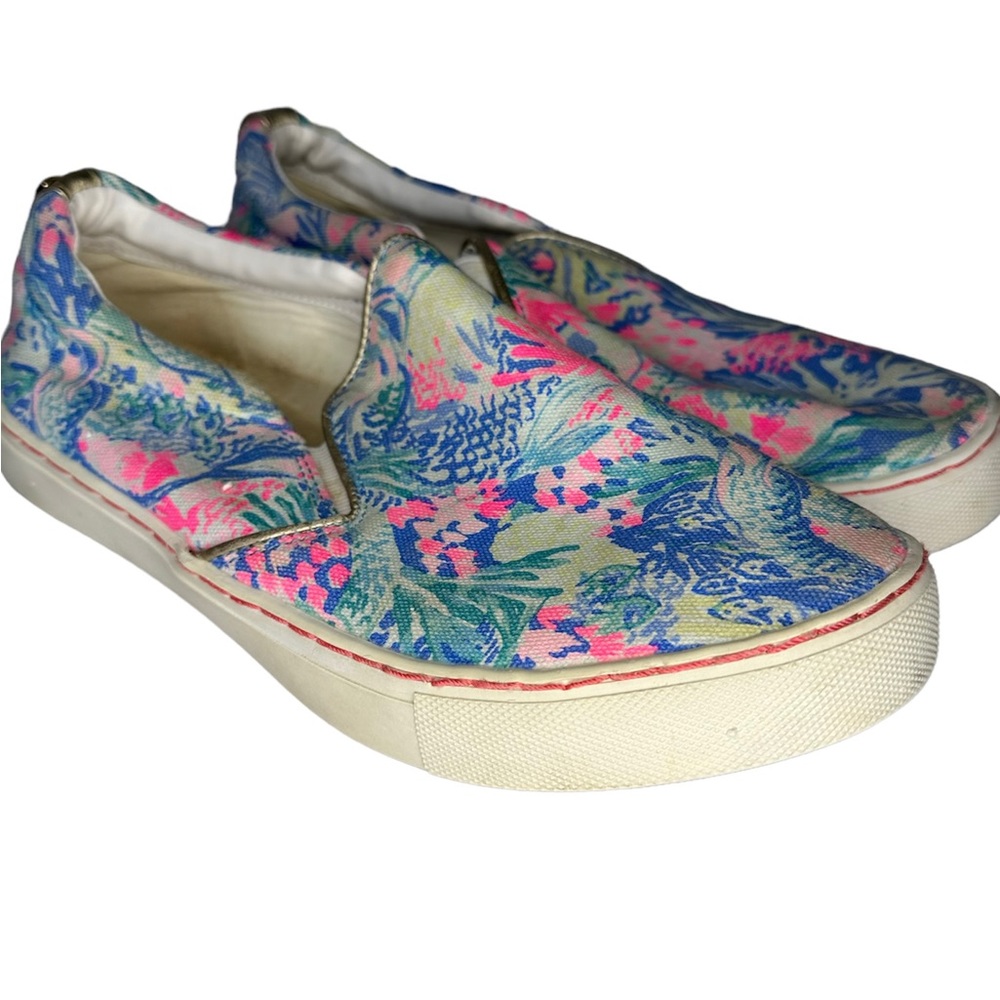 Lilly Pulitzer Canvas Slip On Shoes Size 7